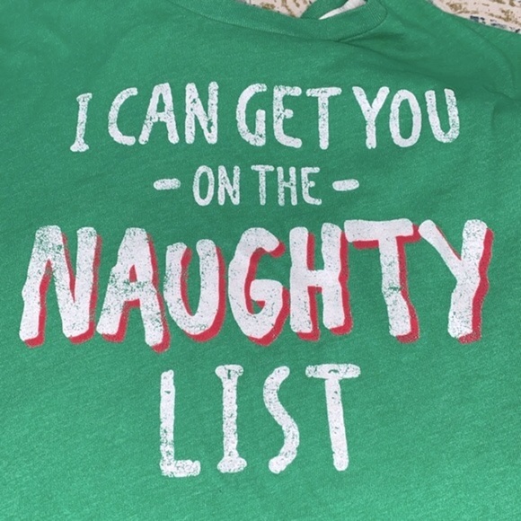 Holiday Time I can get you on the naughty list Christmas T-shirt size medium - Picture 3 of 5